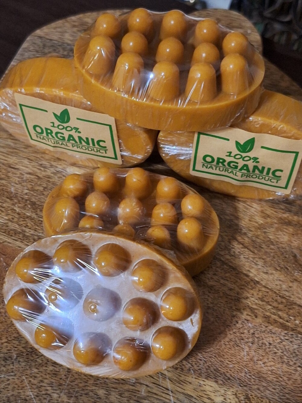 2x15 DlLS TUMERIC SOAP Organic Natural Product Massage Soap Bars - Honey/Tan